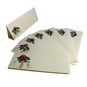 Set of 9 Blank Place Cards for Christmas / Holiday Table Seating
